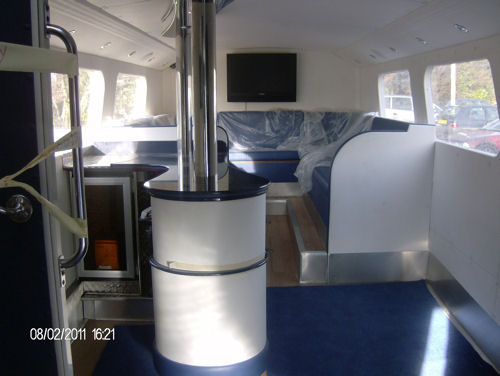 Art Bus lower deck bar area. Conversion by Qualiti Conversions. 01489 783622. www.qualiticonversions.com